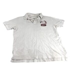 Vintage Abercrombie Fitch Mens XL White Polo Shirt Embroidered Native Chief